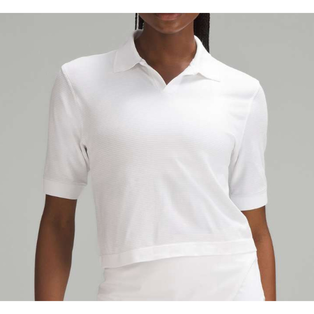 6461 Swiftly Tech Relaxed-Fit Polo Shirt in White Sz 8